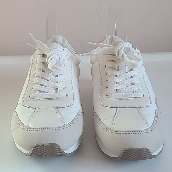 Madewell League Leather & Nylon Sneakers Color Cloud linen multi Size 7.5 - Picture 3 of 15